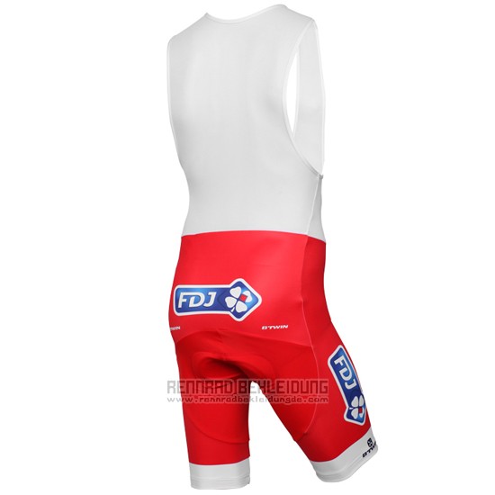 2017 Fahrradbekleidung FDJ Blau Champion Frankreich Trikot Kurzarm und Tragerhose